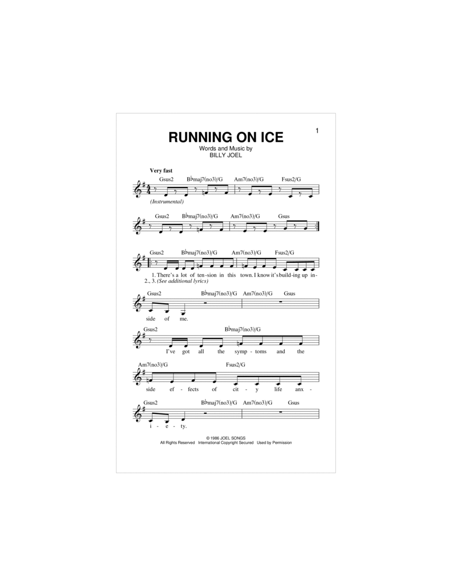Running On Ice Piano scores gallery preview page 1