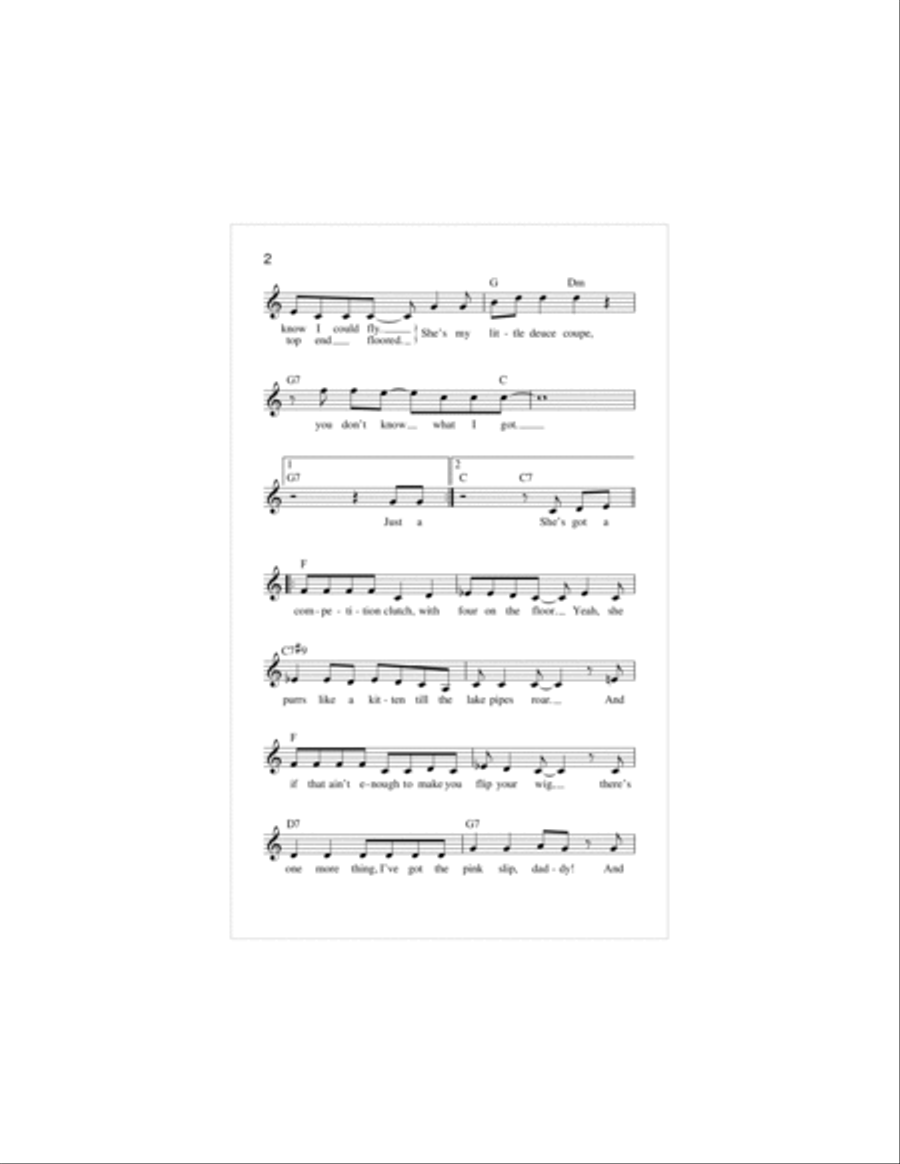 Little Deuce Coupe Piano scores gallery preview page 2