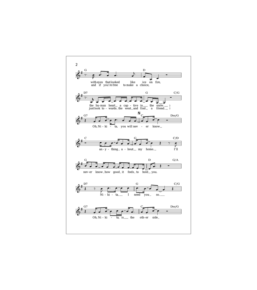 Nikita Acoustic Guitar scores gallery preview page 2