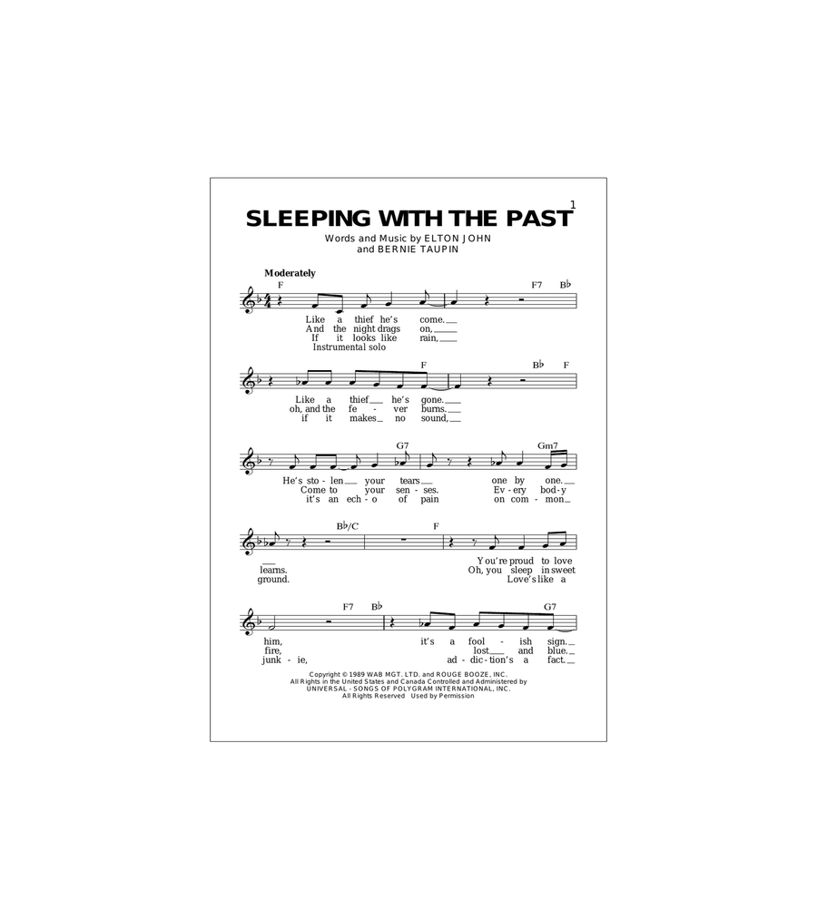 Sleeping With The Past Acoustic Guitar scores gallery preview page 1