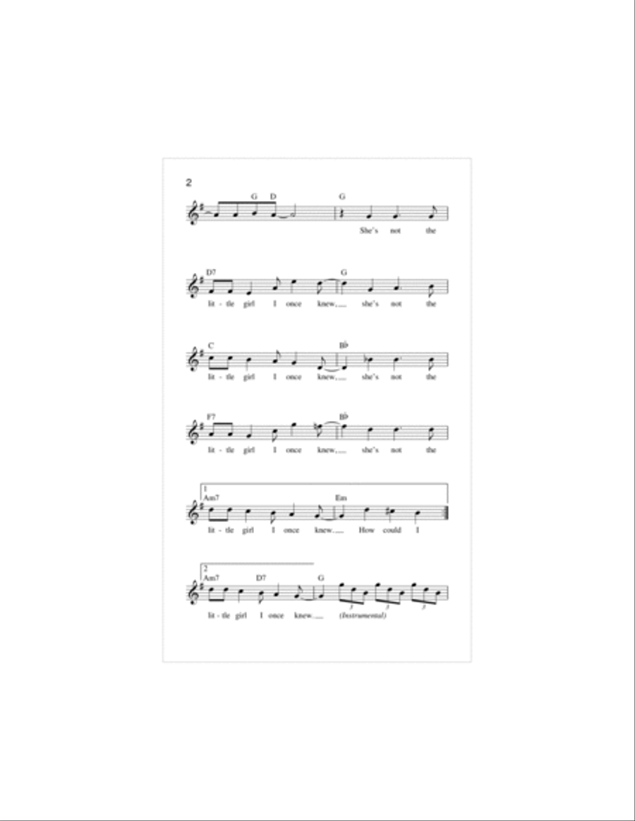 The Little Girl I Once Knew Piano scores gallery preview page 2