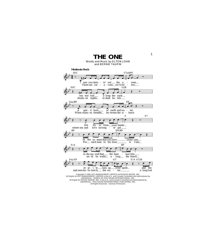 The One Acoustic Guitar scores gallery preview page 1