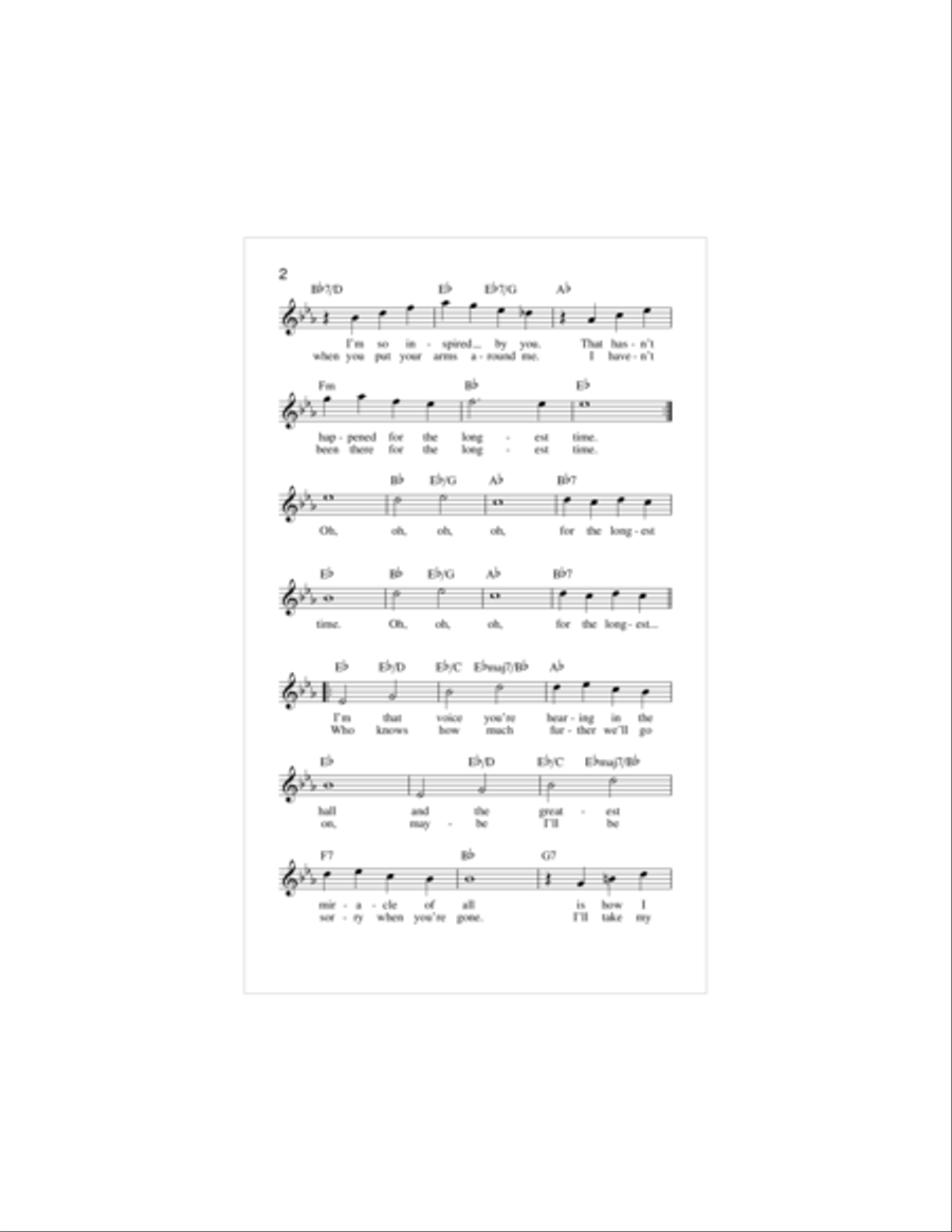 The Longest Time Piano scores gallery preview page 2