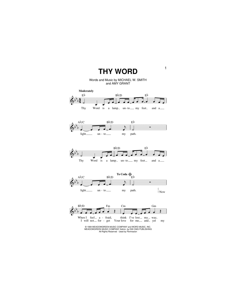 Thy Word Piano scores gallery preview page 1