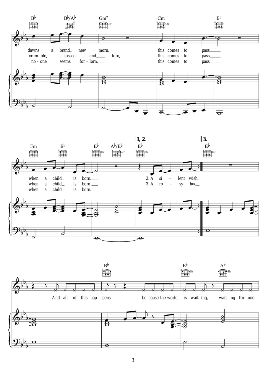 When A Child Is Born When A Child Is Born Piano, Vocal scores gallery preview page 3