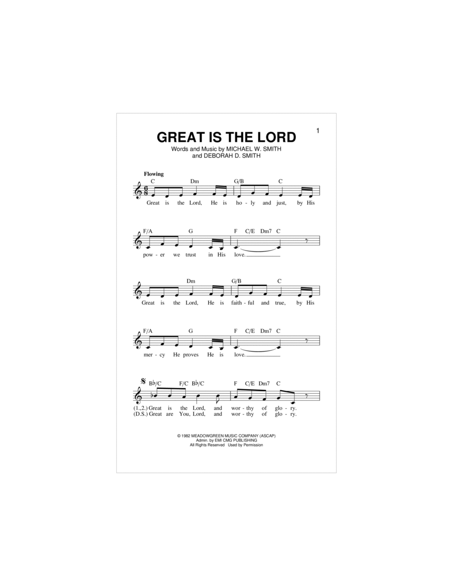 Great Is The Lord Piano scores gallery preview page 1