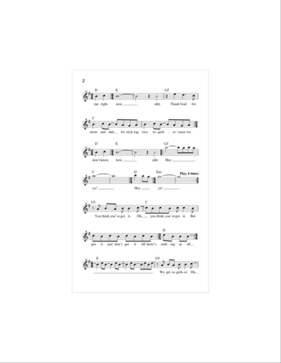 Hey Ya! Piano scores gallery preview page 2