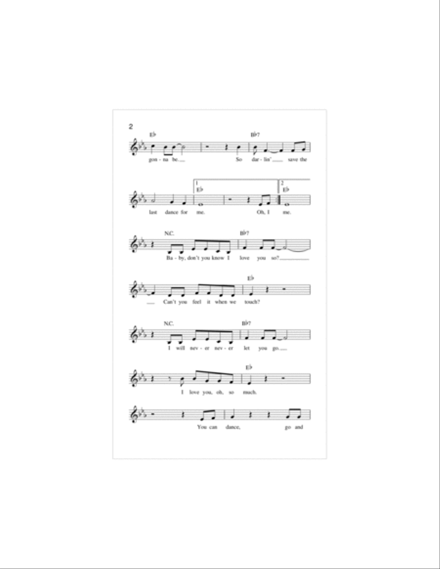 Save The Last Dance For Me Piano scores gallery preview page 2