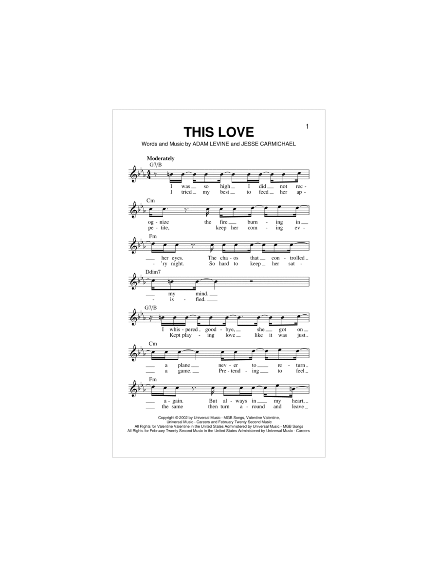 This Love Piano scores gallery preview page 1