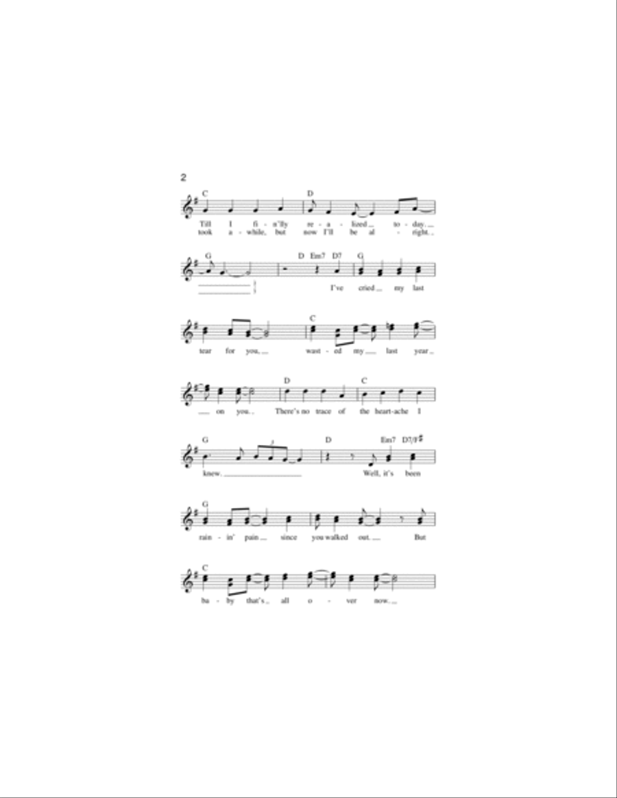 I've Cried My Last Tear For You Piano scores gallery preview page 2