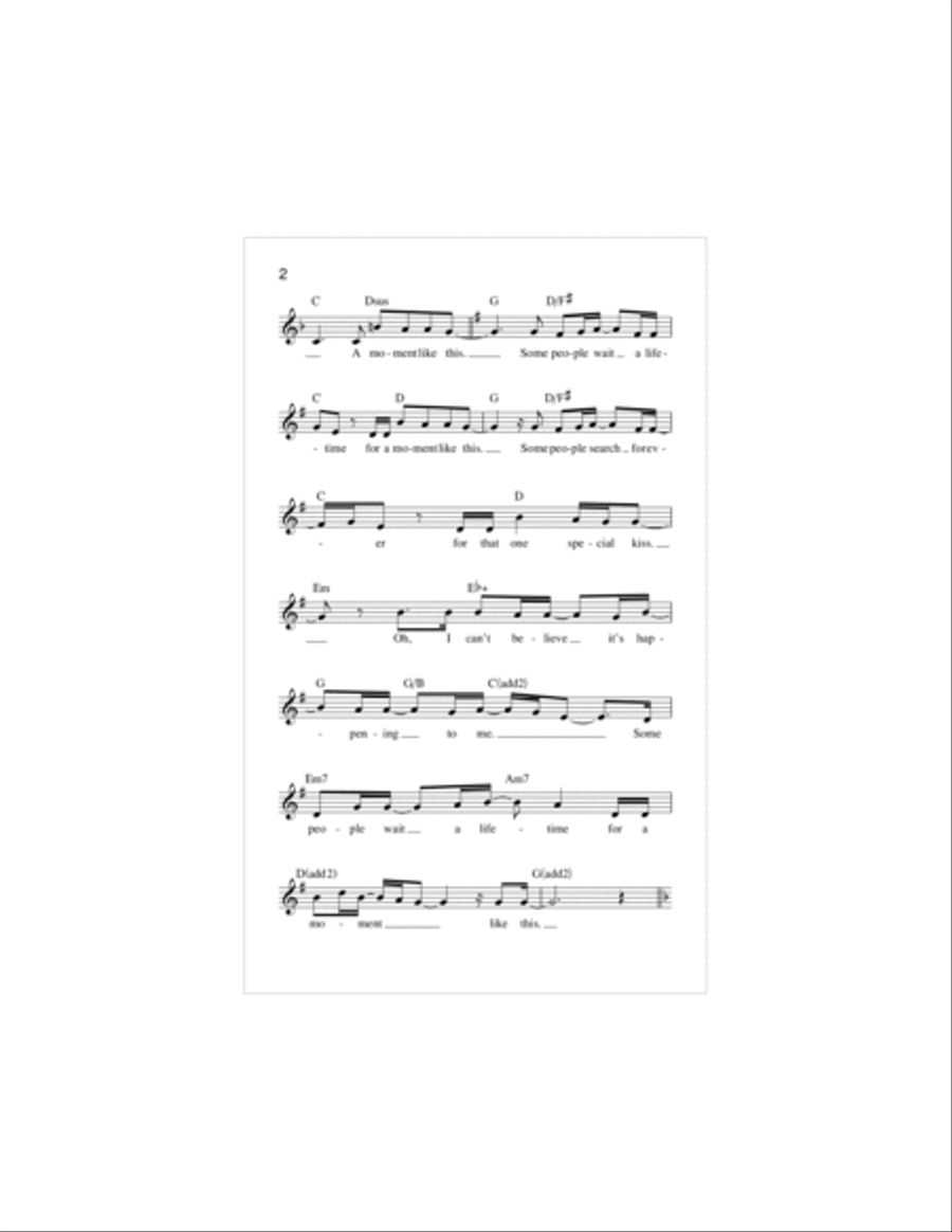 A Moment Like This Piano scores gallery preview page 2