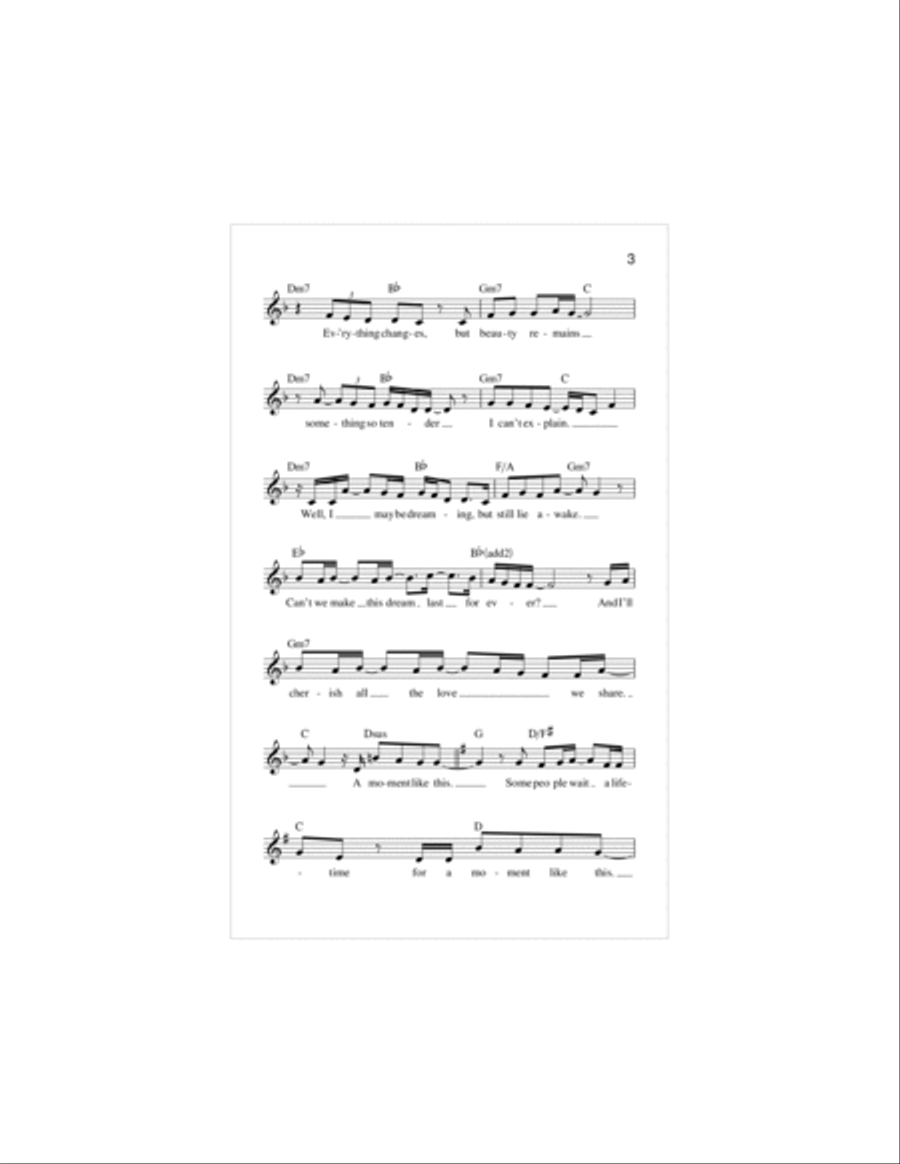 A Moment Like This Piano scores gallery preview page 3