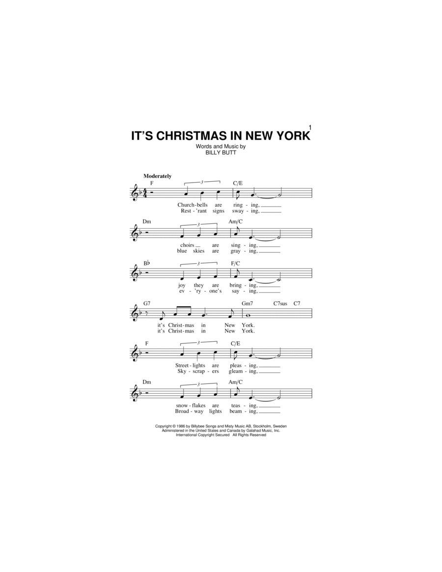 It's Christmas In New York Piano scores gallery preview page 1