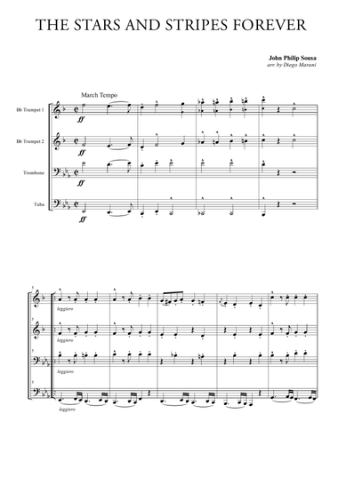 The Stars and Stripes Forever for Brass Quartet