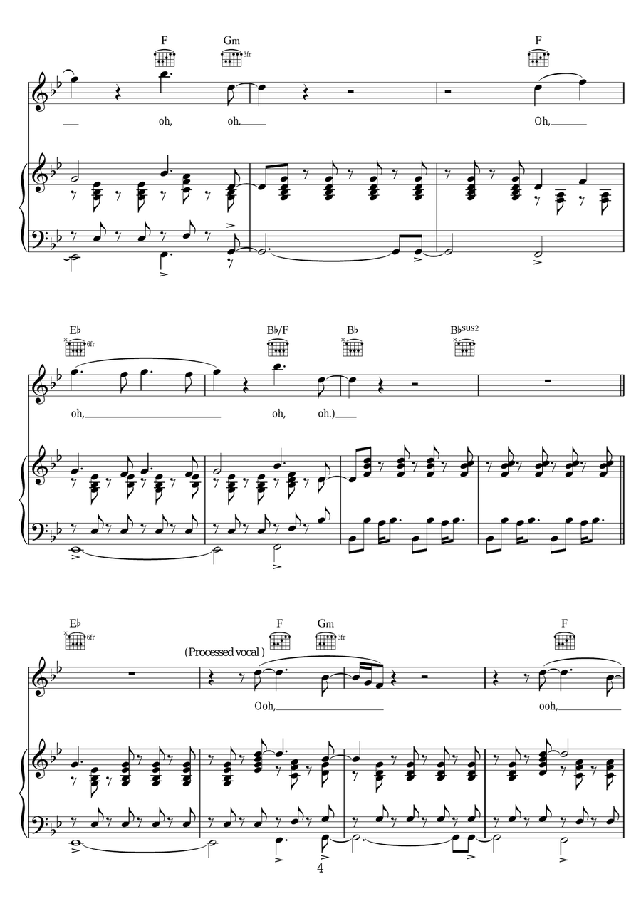 Never Let You Go (featuring John Newman) Piano, Vocal scores gallery preview page 4