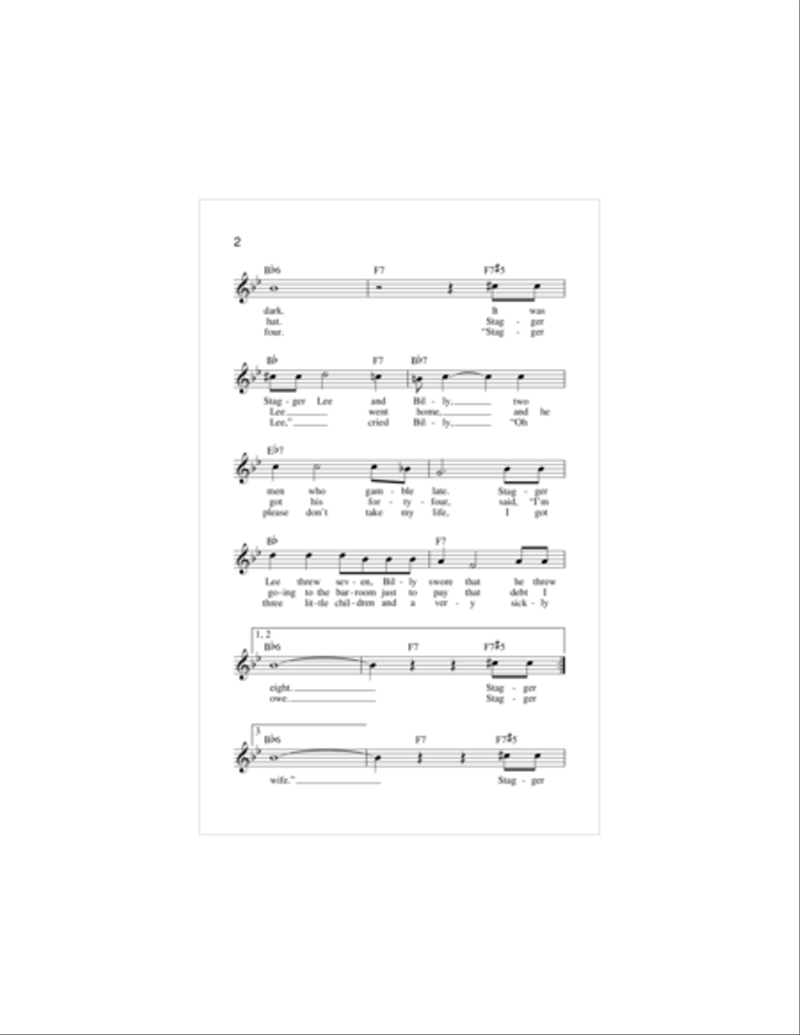 Stagger Lee Piano scores gallery preview page 2