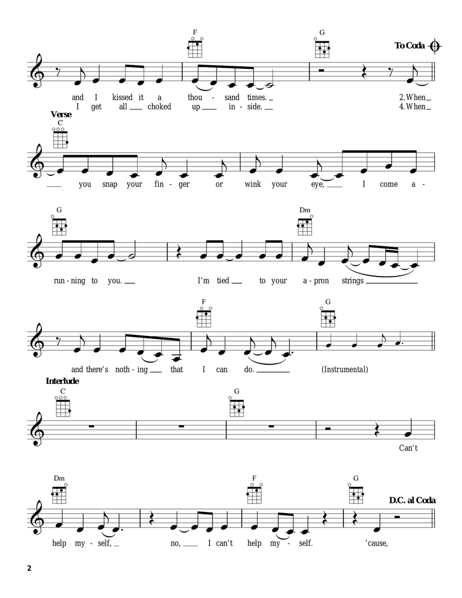 I Can't Help Myself (Sugar Pie, Honey Bunch) Ukulele scores gallery preview page 2