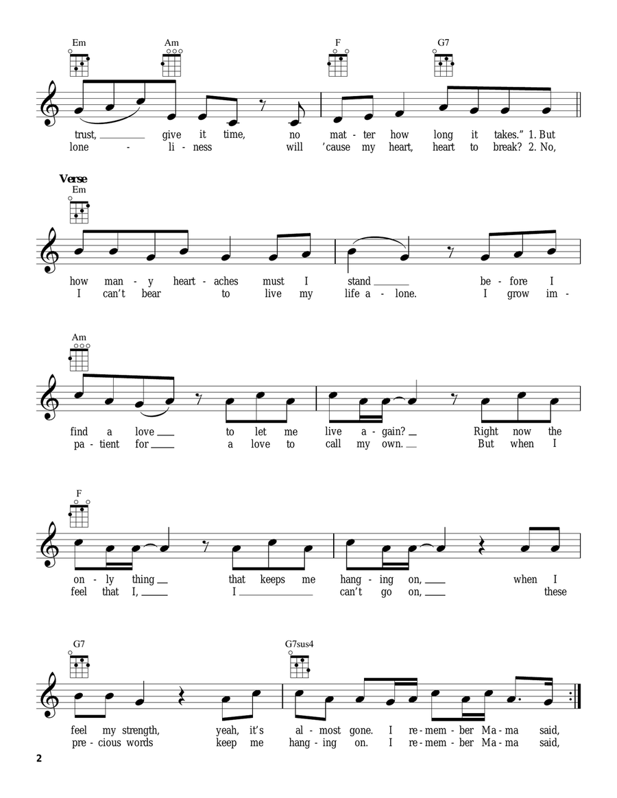 You Can't Hurry Love You Can't Hurry Love Ukulele scores gallery preview page 2