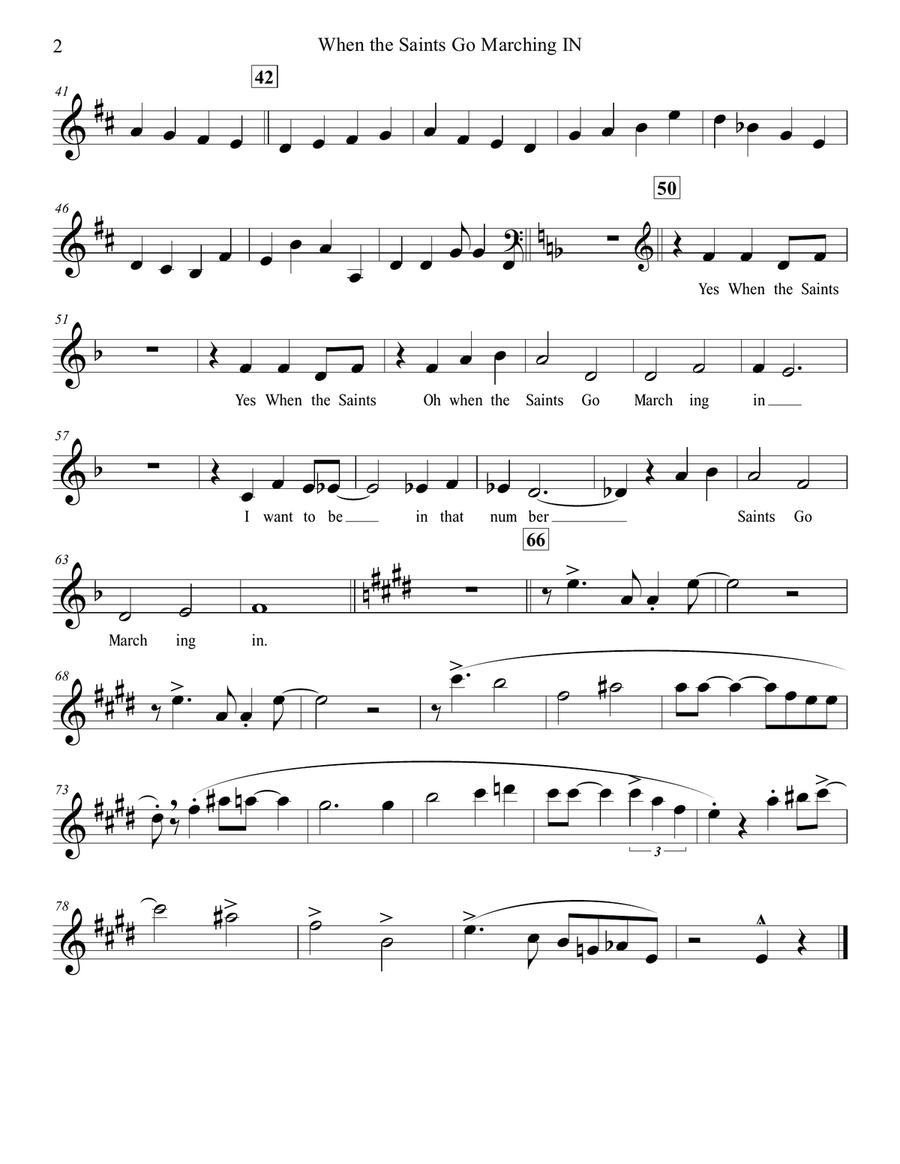Saints Go Marchin' In - Sax Quartet Jazz Ensemble scores gallery preview page 4