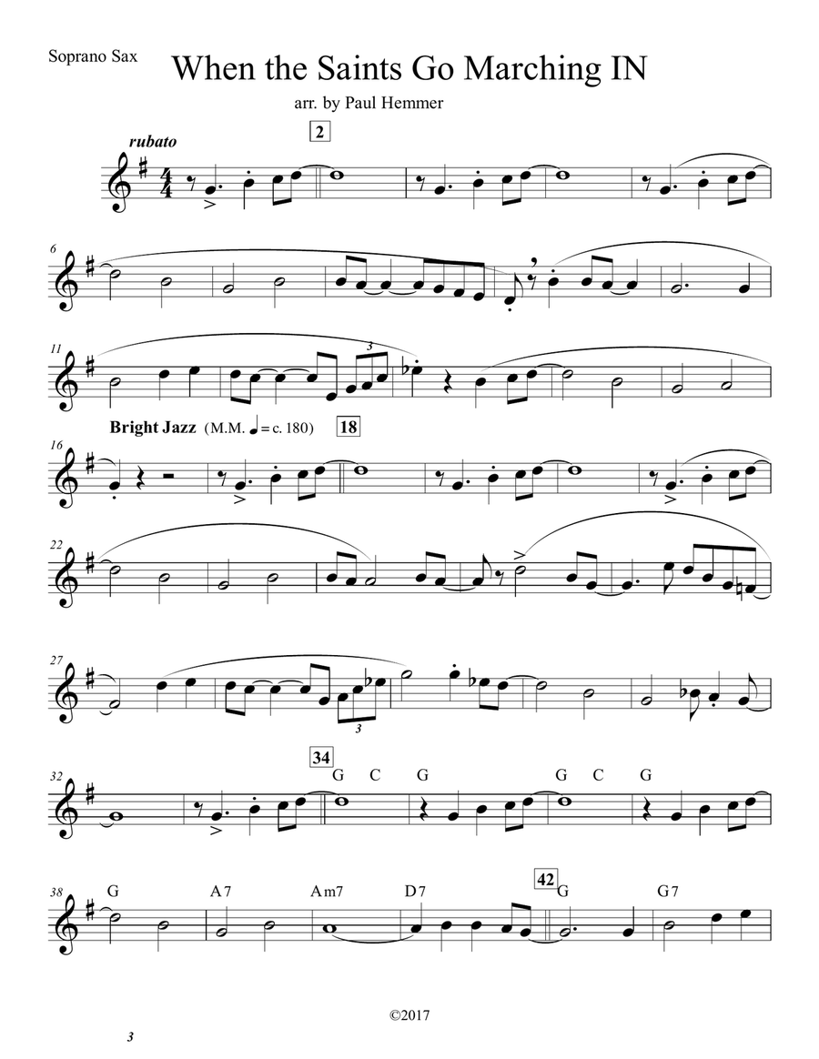 Saints Go Marchin' In - Sax Quartet Jazz Ensemble scores gallery preview page 5