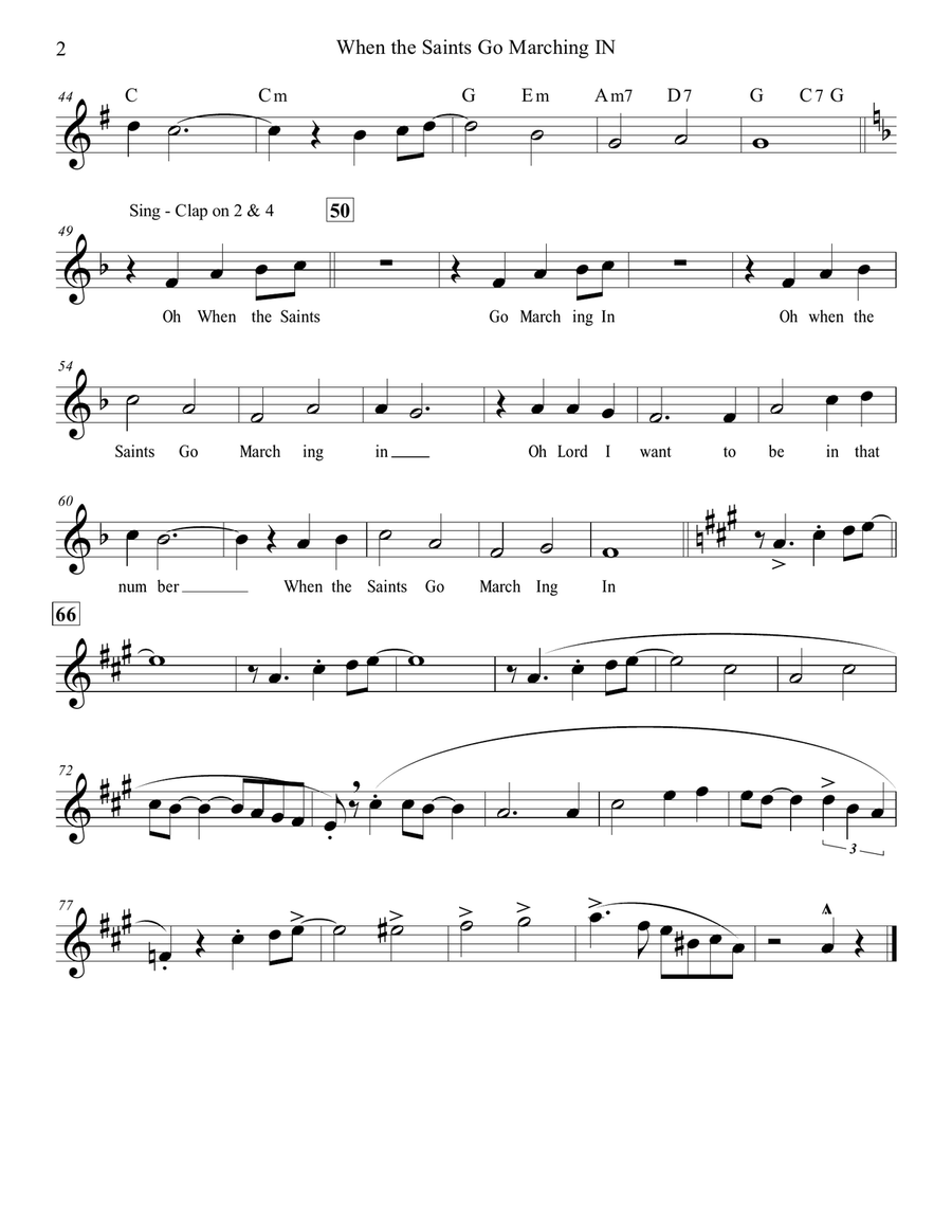 Saints Go Marchin' In - Sax Quartet Jazz Ensemble scores gallery preview page 6