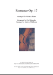Romance Op. 17 arranged for Violin and Piano