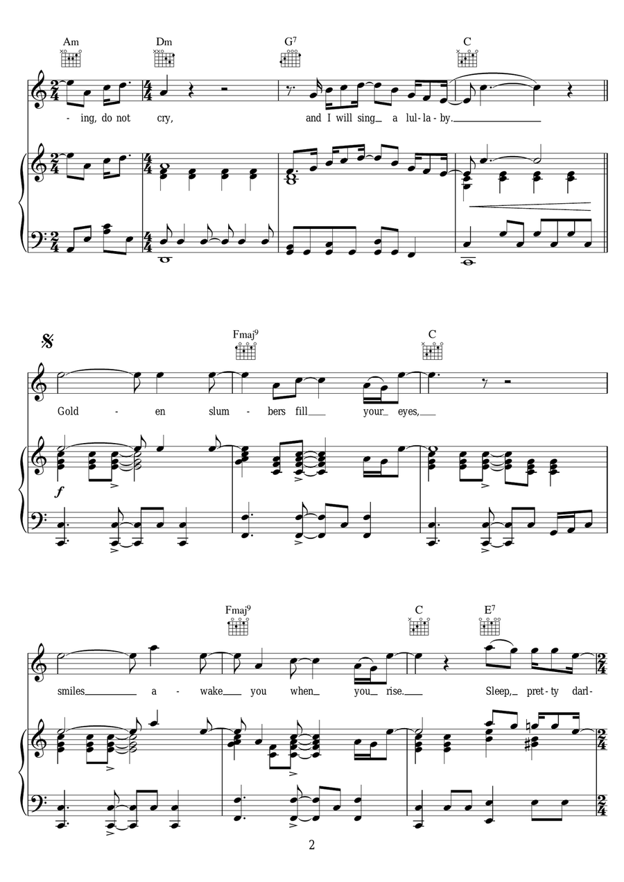 Golden Slumbers Golden Slumbers Piano, Vocal scores gallery preview page 2