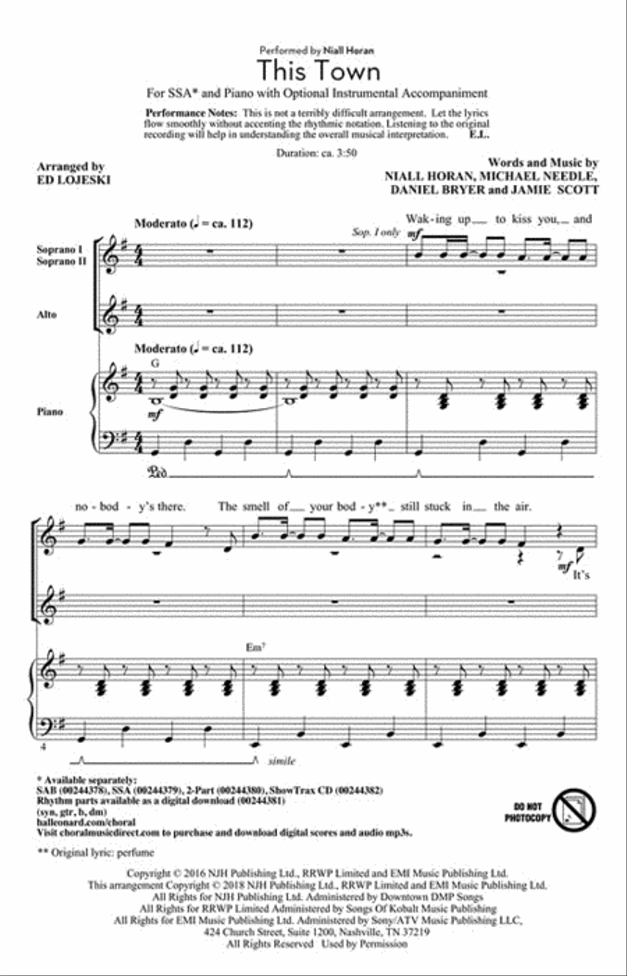 This Town This Town SSA scores gallery preview page 2