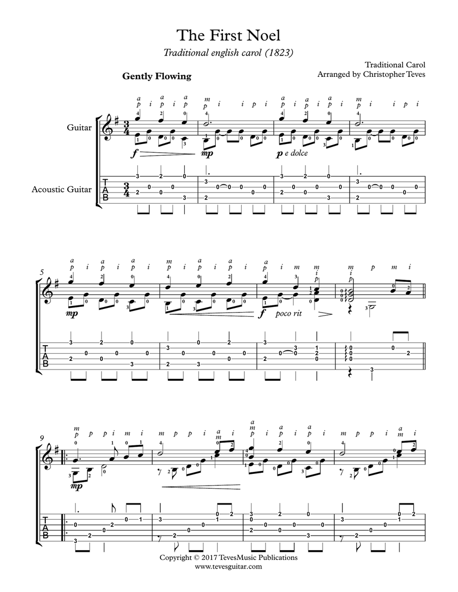 The First Noel The First Noel Acoustic Guitar scores gallery preview page 2