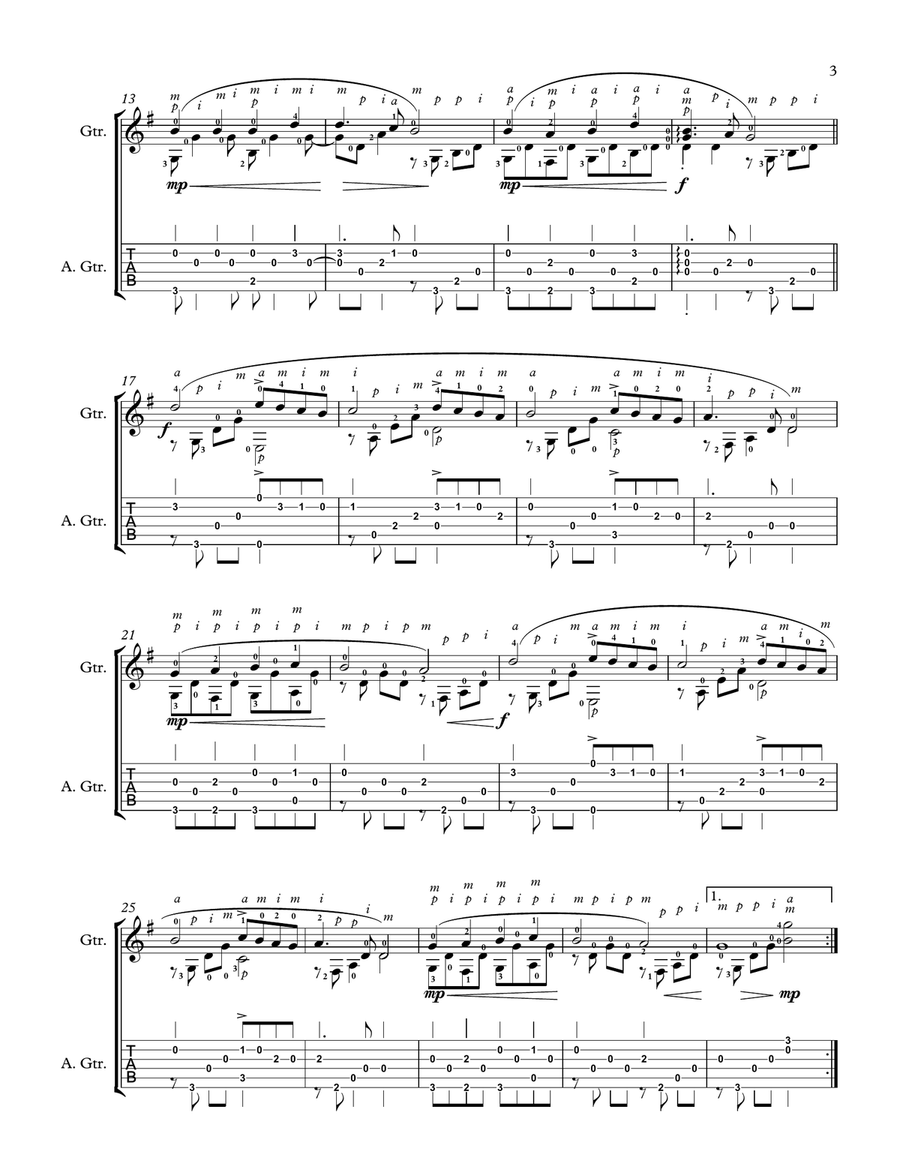 Angels We Have Heard on High Guitar Tablature scores gallery preview page 3
