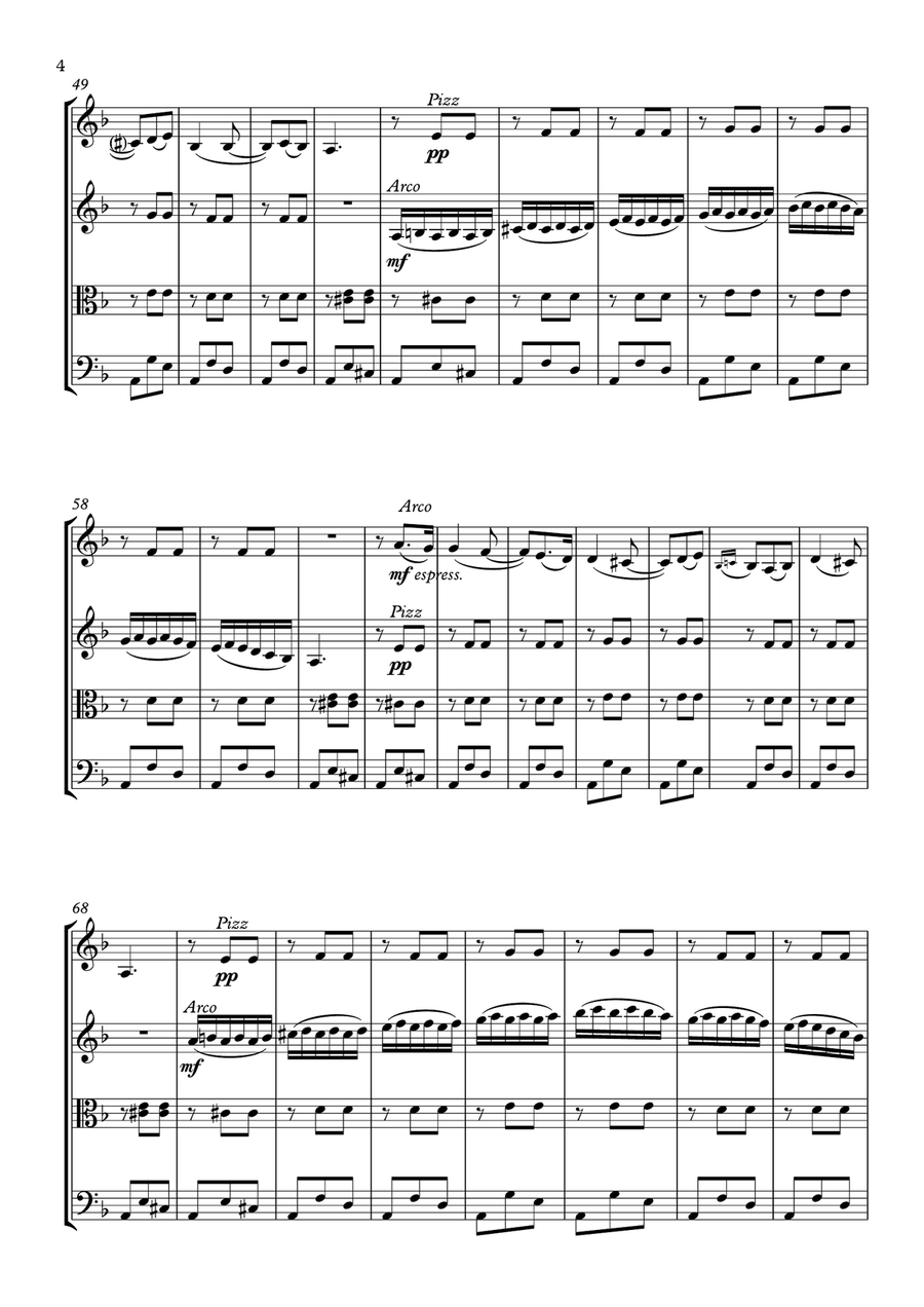 Carmen Suite Nº1 - G. Bizet - For String Quartet (Full Score and Parts) String Quartet scores gallery preview page 4