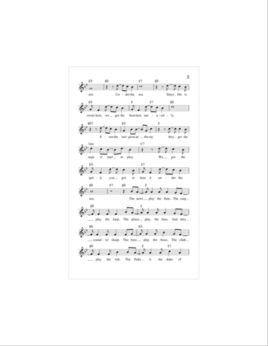 Under The Sea (from The Little Mermaid) Piano scores gallery preview page 3