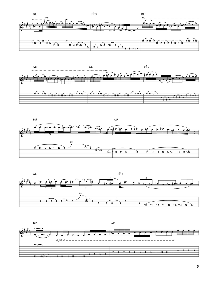 Pink And Blows Over: Part III: Jazzbo Paddle-Foot Acoustic Guitar scores gallery preview page 3