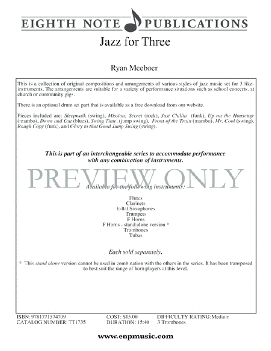 Jazz for Three Small Ensemble scores gallery preview page 2