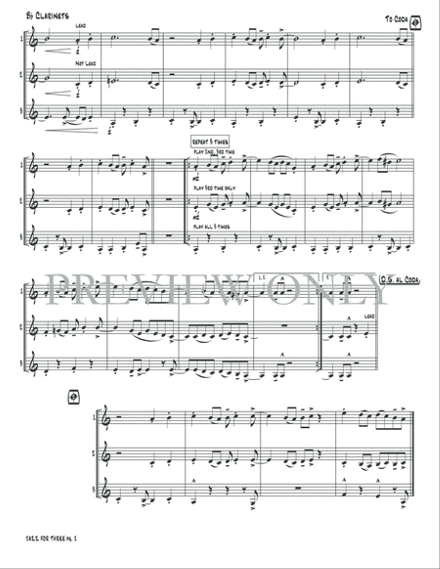 Jazz for Three Jazz for Three Small Ensemble scores gallery preview page 4