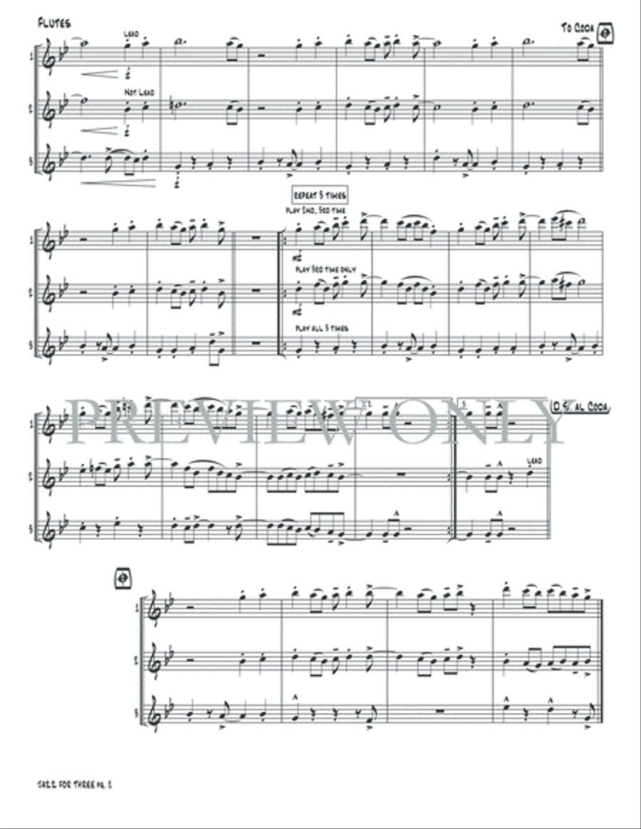 Jazz for Three Jazz for Three Small Ensemble scores gallery preview page 4
