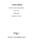 Concerto, oboe, string orchestra, Op.7, no.3, B flat major (Original version - Score and parts)