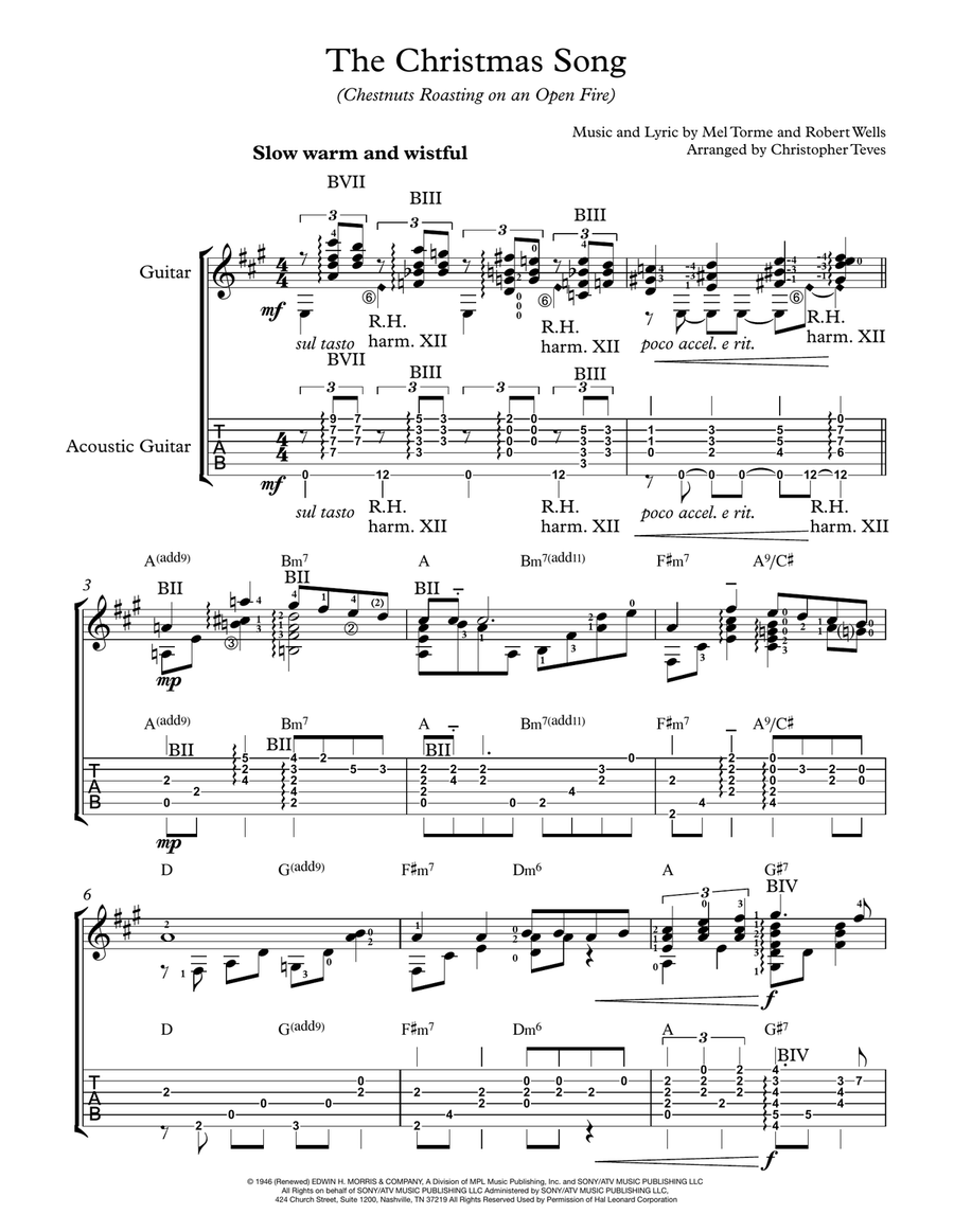 The Christmas Song (Chestnuts Roasting On An Open Fire) Electric Guitar scores gallery preview page 2