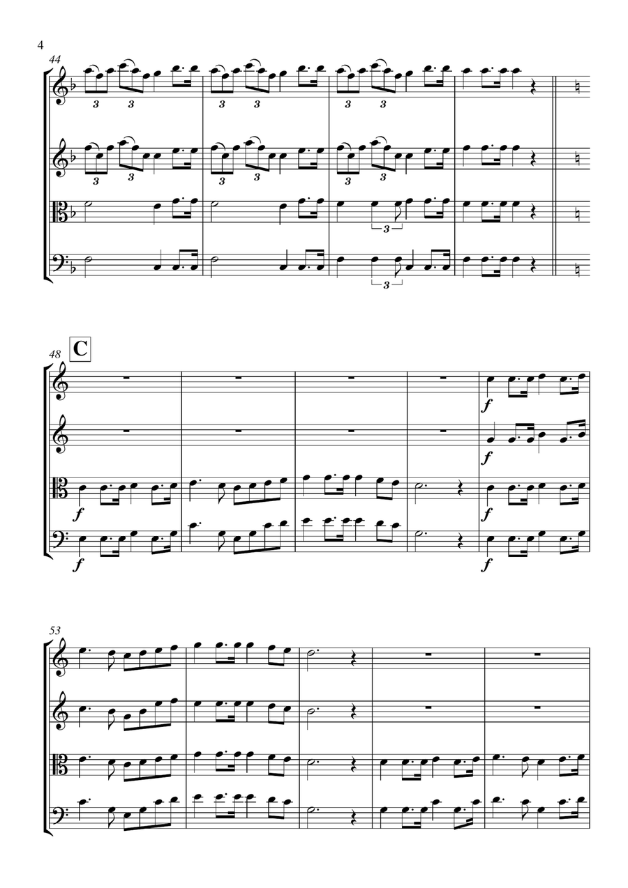 Hunting Song Hunting Song String Quartet scores gallery preview page 5