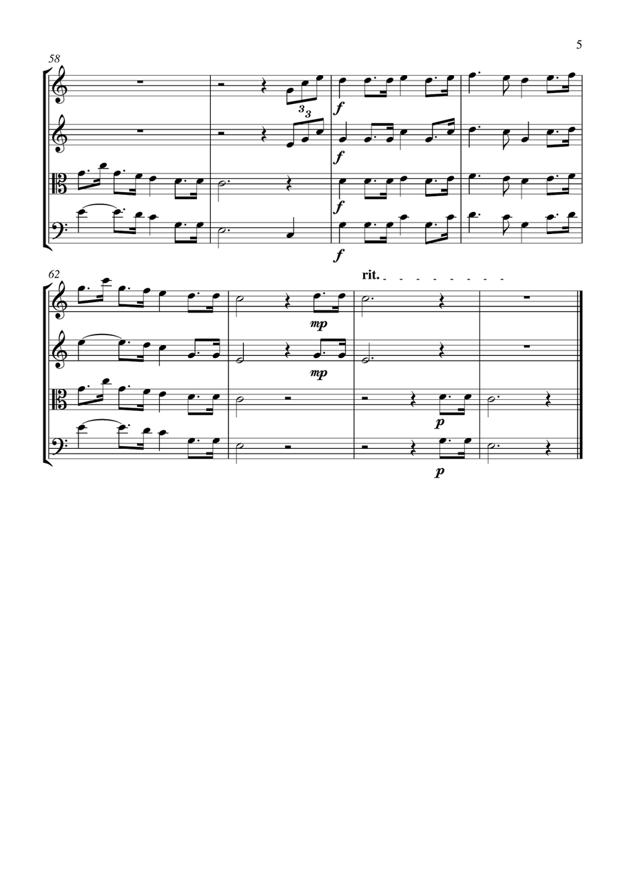 Hunting Song Hunting Song String Quartet scores gallery preview page 6