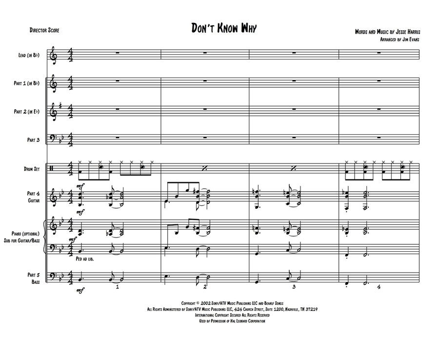 Don't Know Why Don't Know Why Small Ensemble scores gallery preview page 2