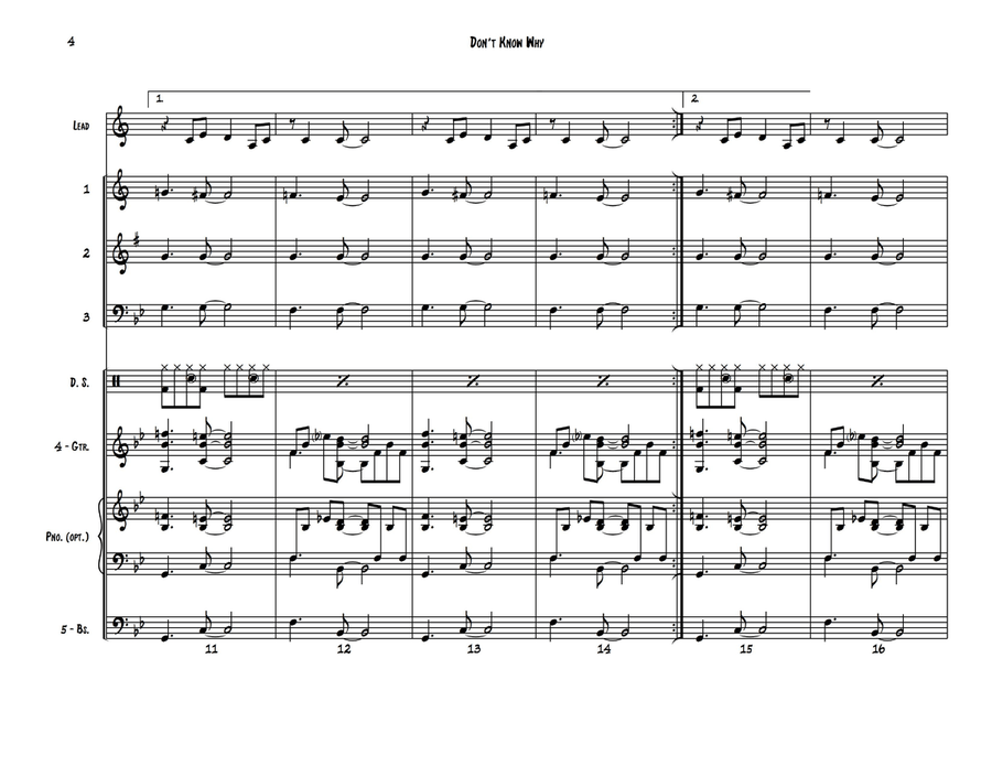 Don't Know Why Don't Know Why Small Ensemble scores gallery preview page 4