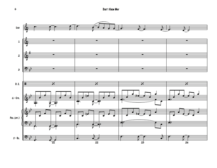 Don't Know Why Don't Know Why Small Ensemble scores gallery preview page 6
