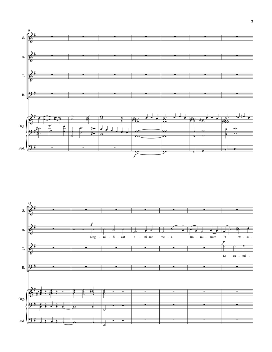 Magnificat (SATB Chorus and Organ) 4-Part scores gallery preview page 3