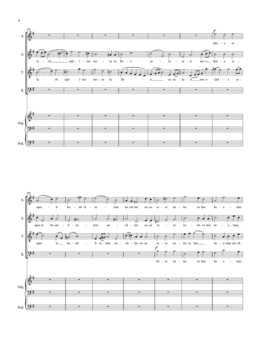 Magnificat (SATB Chorus and Organ) 4-Part scores gallery preview page 4
