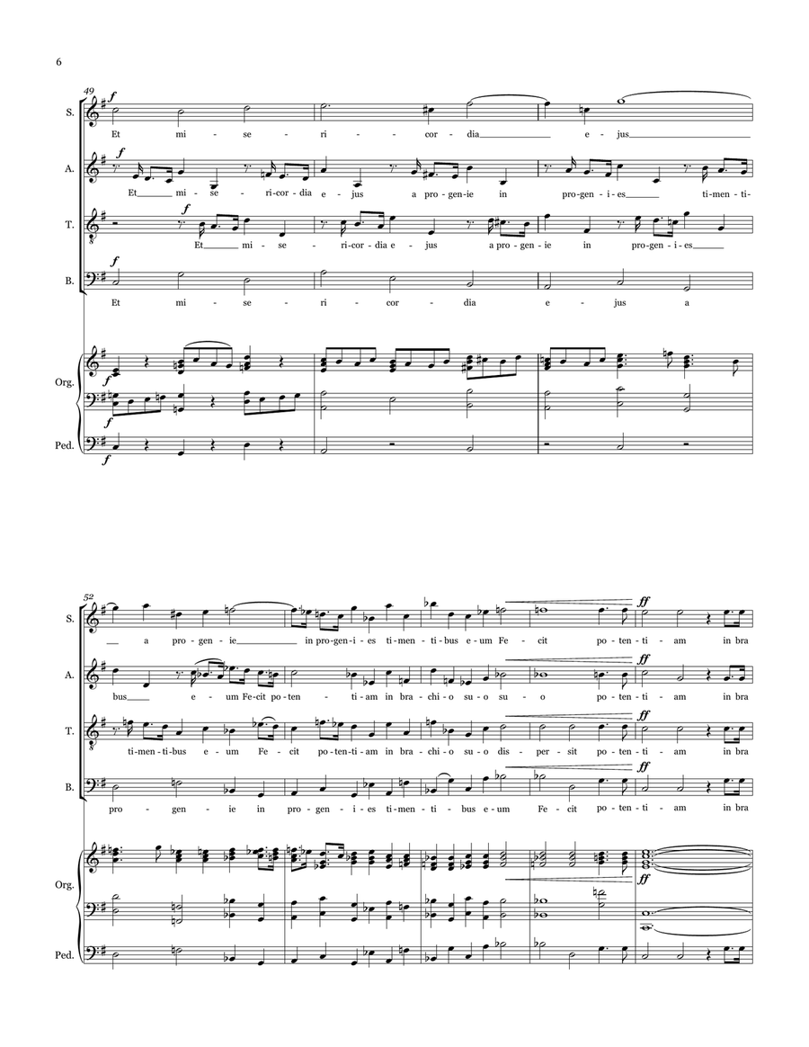 Magnificat (SATB Chorus and Organ) 4-Part scores gallery preview page 6