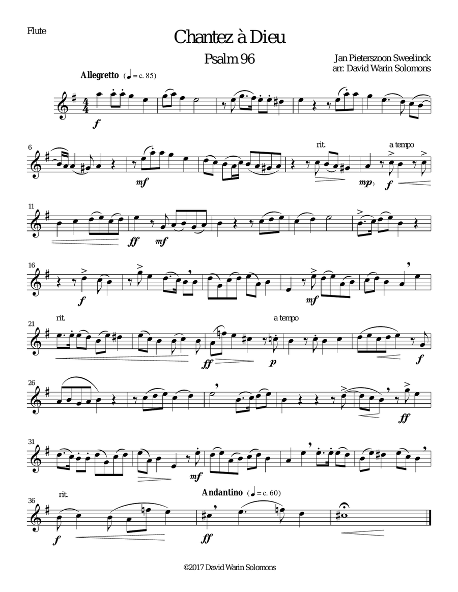 Chantez à Dieu for wind quartet Woodwind Quartet scores gallery preview page 4