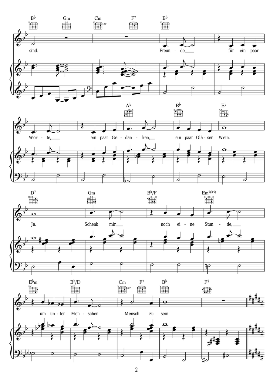 Schenk Mir Noch Eine Stunde Piano, Vocal scores gallery preview page 2