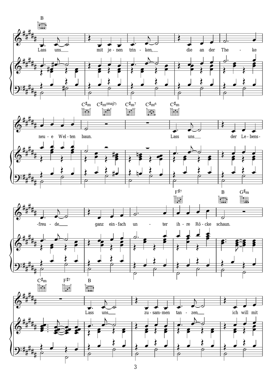 Schenk Mir Noch Eine Stunde Piano, Vocal scores gallery preview page 3