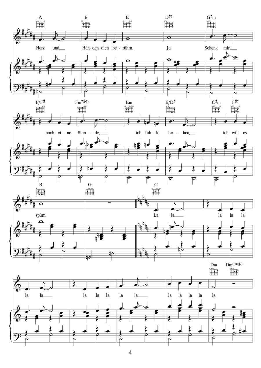 Schenk Mir Noch Eine Stunde Piano, Vocal scores gallery preview page 4